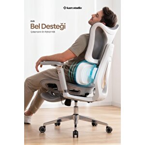 Okawa Titreşimli Masaj Destekli Ergonomik Çalışma Koltuğu - Gri Gri