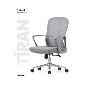 Tiran 3. Nesil Sekreter Koltuğu - Gri Gri