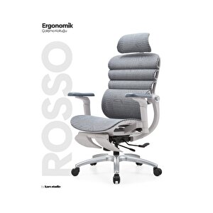 Rosso Ergonomik Çalışma Koltuğu - Gri Gri
