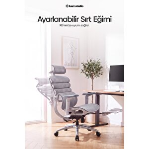 Rosso Ergonomik Çalışma Koltuğu - Gri Gri
