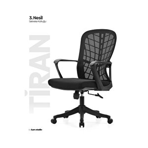 Tiran 3. Nesil Sekreter Koltuğu - Siyah Siyah
