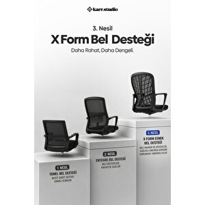 Tiran 3. Nesil Sekreter Koltuğu - Siyah Siyah