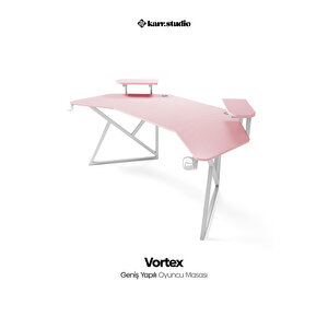 Vortex Kanatlı Oyuncu Masası Pembe