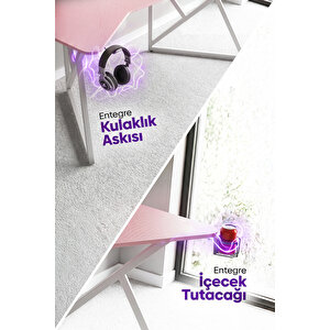 Vortex Kanatlı Oyuncu Masası Pembe