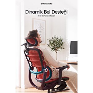 Rosso Ergonomik Çalışma Koltuğu - Kırmızı Kırmızı