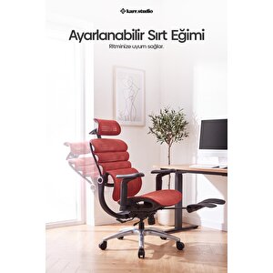 Rosso Ergonomik Çalışma Koltuğu - Kırmızı Kırmızı