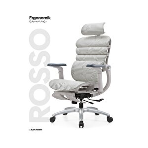 Rosso Ergonomik Çalışma Koltuğu - Beyaz Beyaz