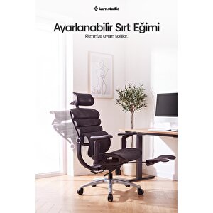 Rosso Ergonomik Çalışma Koltuğu - Siyah Siyah