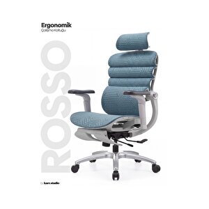 Rosso Ergonomik Çalışma Koltuğu - Mavi Mavi