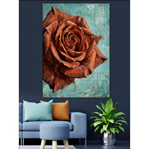 Detaylı Kırmızı Gül Yakın Çekim Dekoratif Kanvas - Mdf Ahşap Tablo 70x100 cm
