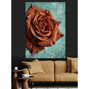 Detaylı Kırmızı Gül Yakın Çekim Dekoratif Kanvas - Mdf Ahşap Tablo 70x100 cm