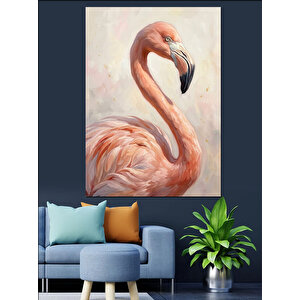 Pembe Flamingo Ve Pastel Tonlar Dekoratif Kanvas - Mdf Ahşap Tablo 50x70 cm