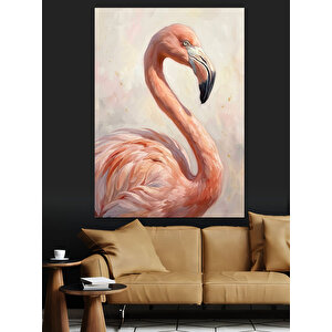 Pembe Flamingo Ve Pastel Tonlar Dekoratif Kanvas - Mdf Ahşap Tablo 50x70 cm