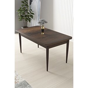 Arp Serisi Sabit Mutfak Masası Takımı 70x110 Mdf Barok Desen Masa 4 Hardal Sandalye
