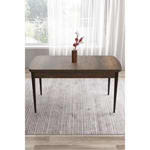Tia Serisi 80x132 Açılabilir Mdf Mutfak Masası Takımı Barok Desen Masa 4 Siyah Sandalye
