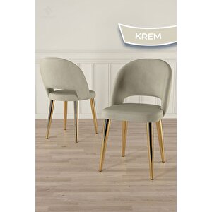 Weps Serisi 89x150 Açılabilir Lak Panel Siyah Mermer Gold Ayak Masa Takımı Ve 6 Krem Sandalye