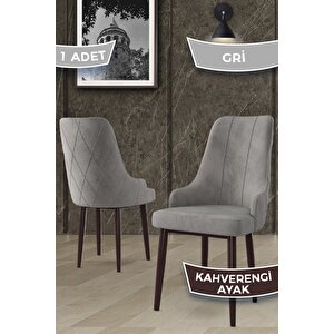 Trex Serisi 1.sınıf Babyface Kumaş Kahve Metal Ayak 8 Adet Gri Sandalye