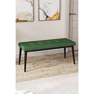 Pera Serisi Bench , Geniş Oturma Alanlı , 1. Sınıf Kumaş , Haki Yeşil Bench , Siyah Gürgen Ayak
