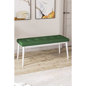 Pera Serisi Bench , Geniş Oturma Alanlı , 1. Sınıf Kumaş , Haki Yeşil Bench , Beyaz Gürgen Ayak