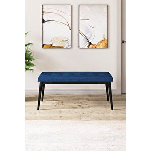 Pera Serisi Bench , Geniş Oturma Alanlı , 1. Sınıf Kumaş , Lacivert Bench , Siyah Gürgen Ayak