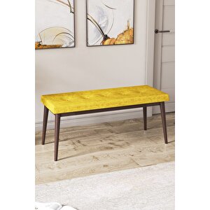 Pera Serisi Bench , Geniş Oturma Alanlı , 1. Sınıf Kumaş ,hardal Bench , Ceviz Gürgen Ayak