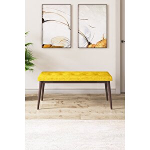 Pera Serisi Bench , Geniş Oturma Alanlı , 1. Sınıf Kumaş ,hardal Bench , Ceviz Gürgen Ayak