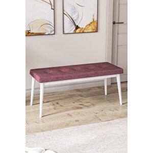Pera Serisi Bench , Geniş Oturma Alanlı , 1. Sınıf Kumaş , Gülkurusu Bench , Beyaz Gürgen Ayak