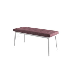 Pera Serisi Bench , Geniş Oturma Alanlı , 1. Sınıf Kumaş , Gülkurusu Bench , Beyaz Gürgen Ayak