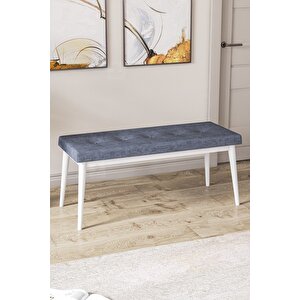 Pera Serisi Bench , Geniş Oturma Alanlı , 1. Sınıf Kumaş , Füme Bench , Beyaz Gürgen Ayak