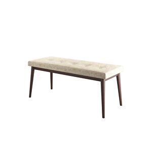 Pera Serisi Bench , Geniş Oturma Alanlı , 1. Sınıf Kumaş , Krem Bench , Ceviz Gürgen Ayak