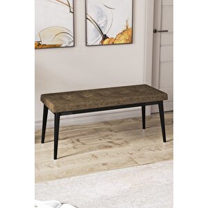 Pera Serisi Bench , Geniş Oturma Alanlı , 1. Sınıf Kumaş , Kahve Bench , Siyah Gürgen Ayak