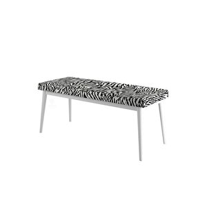 Pera Serisi Bench,gürgen Tam Isleket 1.sınıf Kumaş / Zebra-beyaz
