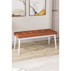 Pera Serisi Bench , Geniş Oturma Alanlı , 1. Sınıf Kumaş , Kiremit Bench , Beyaz Gürgen Ayak
