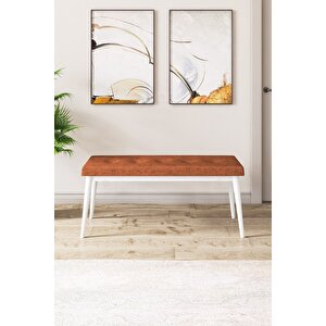 Pera Serisi Bench , Geniş Oturma Alanlı , 1. Sınıf Kumaş , Kiremit Bench , Beyaz Gürgen Ayak