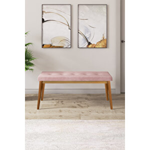 Arwen Serisi Pembe Bench , Doğal Ahşap Ayak ,gürgen Tam Iskelet, 1.sınıf Babyface Kumaş