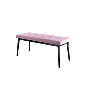 Pera Serisi Bench , Geniş Oturma Alanlı , 1. Sınıf Kumaş , Pembe Bench , Siyah Gürgen Ayak