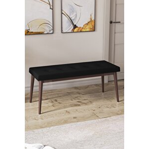 Pera Serisi Bench , Geniş Oturma Alanlı , 1. Sınıf Kumaş , Siyah Bench , Ceviz Gürgen Ayak