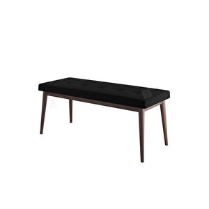 Pera Serisi Bench , Geniş Oturma Alanlı , 1. Sınıf Kumaş , Siyah Bench , Ceviz Gürgen Ayak