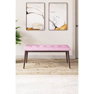 Pera Serisi Bench,gürgen Tam Isleket 1.sınıf Kumaş / Pembe-ceviz