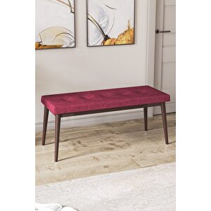 Pera Serisi Bench , Geniş Oturma Alanlı , 1. Sınıf Kumaş , Bordo Bench , Ceviz Gürgen Ayak