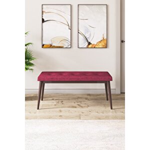 Pera Serisi Bench , Geniş Oturma Alanlı , 1. Sınıf Kumaş , Bordo Bench , Ceviz Gürgen Ayak