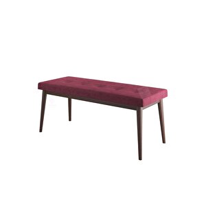 Pera Serisi Bench , Geniş Oturma Alanlı , 1. Sınıf Kumaş , Bordo Bench , Ceviz Gürgen Ayak
