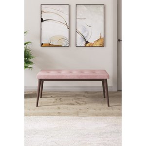 Arwen Serisi Bench, Gürgen Tam Isleket, 1.sınıf Babyface Kumaş, Pembe Bench, Ceviz Ayak