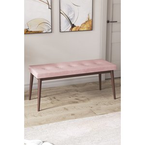 Arwen Serisi Bench, Gürgen Tam Isleket, 1.sınıf Babyface Kumaş, Pembe Bench, Ceviz Ayak