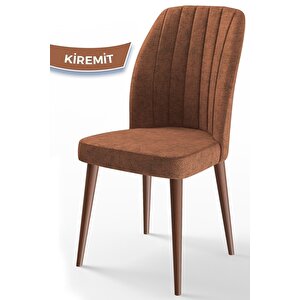 Etra Serisi, Gürgen Ayaklı 1.sınıf Yemek Odası Sandalye,kiremit Sandalye Ceviz Gürgen Ayaklı