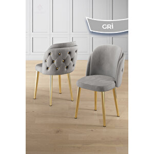 Zae Serisi 90x168 Lak Panel Siyah Mermer Desen Gold Ayak Masa Takımı 6 Gri Sandalye