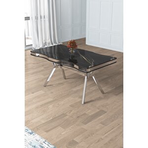 Sonata 90x160 Lak Panel Yemek Masası Krom Ayak