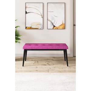 Rio Serisi Bench'li Siyah Mermer Desenli Mdf Mutfak Masası 4 Mor Sandalye