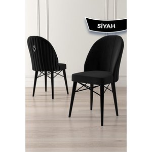 Ritim Serisi 4 Adet Siyah Sandalye 1.sınıf Babyface Ithal Kumaş Siyah Gürgen Ayak Gümüş Halkalı