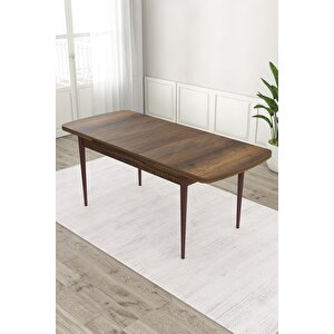 Kar Serisi 80x132 Açılabilir Barok Ahşap Desenli Mutfak Masası Takımı 6 Cappucino Sandalye